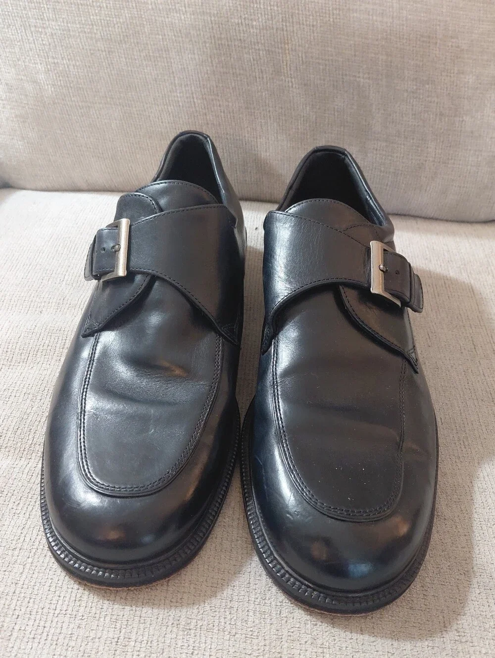 Cole Haan Black Leather Single Monk Strap Loafers Size 11 Casual or Dress Shoe